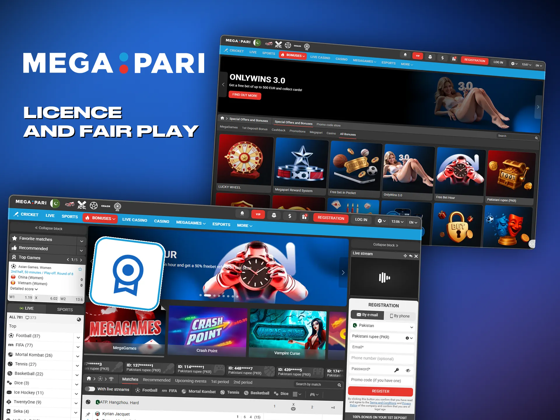 Megapari works on a licence, and an outside lab checks the games
