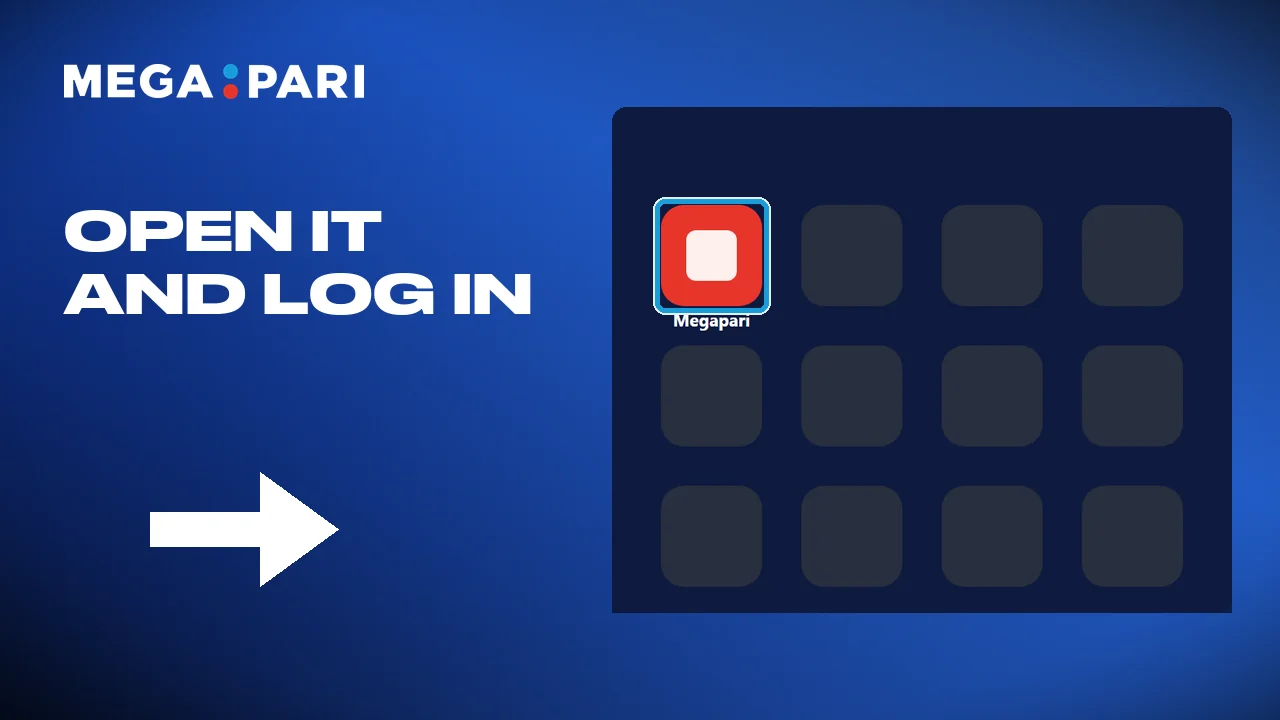 The icon opens Megapari on the log-in screen