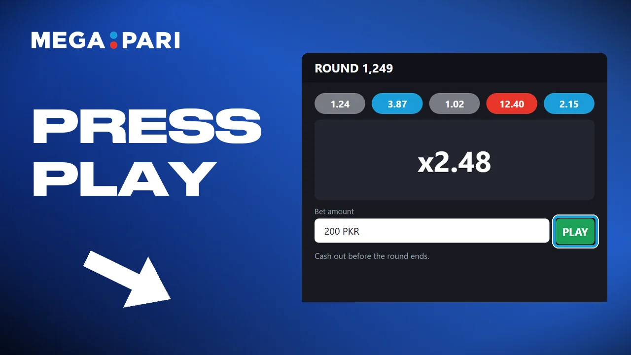 Tap spin or play to start the round