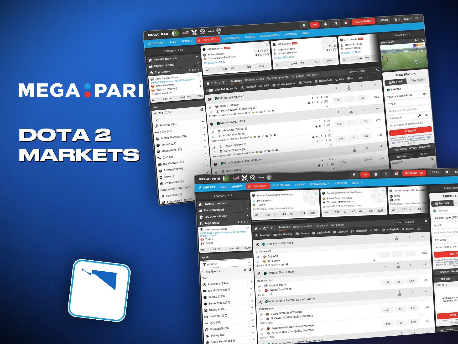 On Dota 2 there are first blood and match length markets