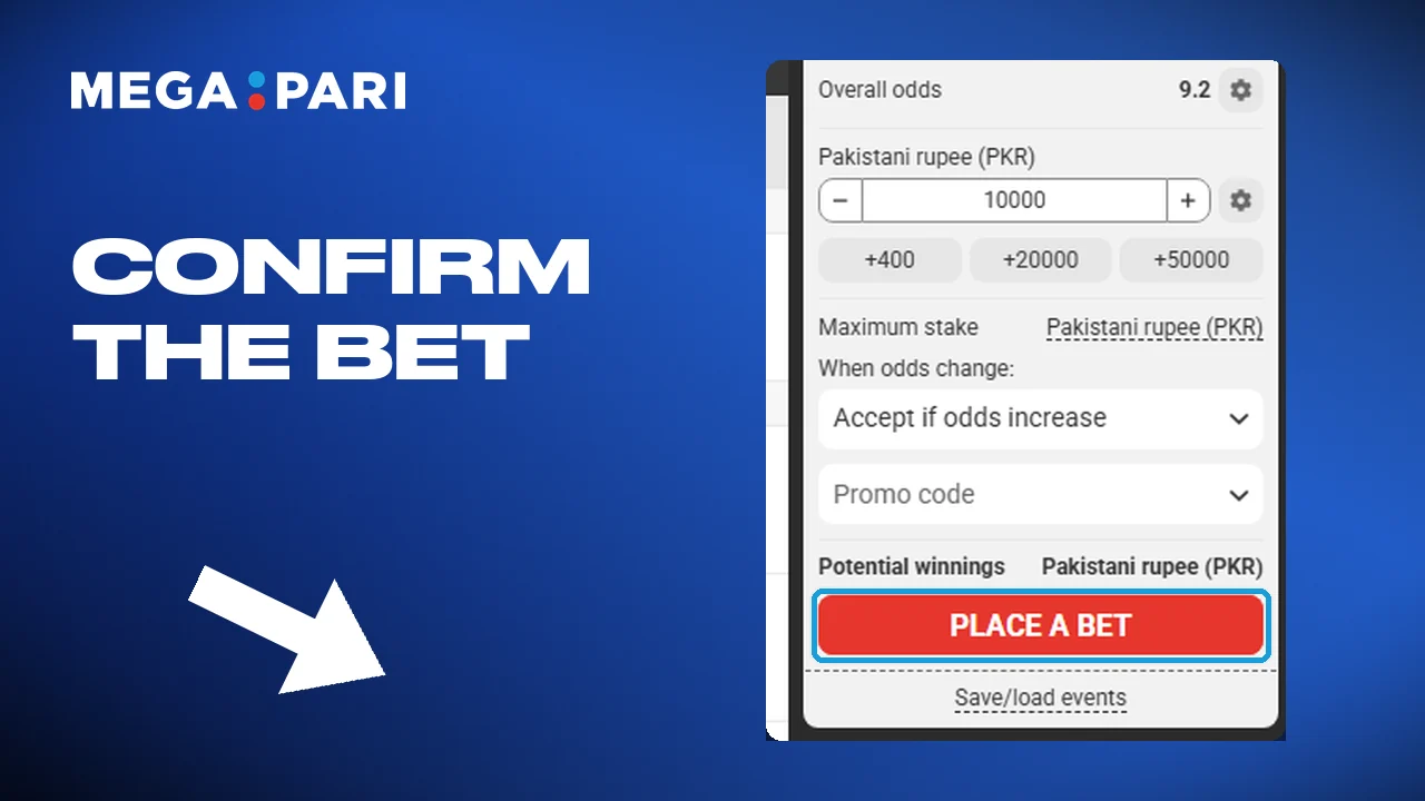 Confirm the bet, watch the match, check the result