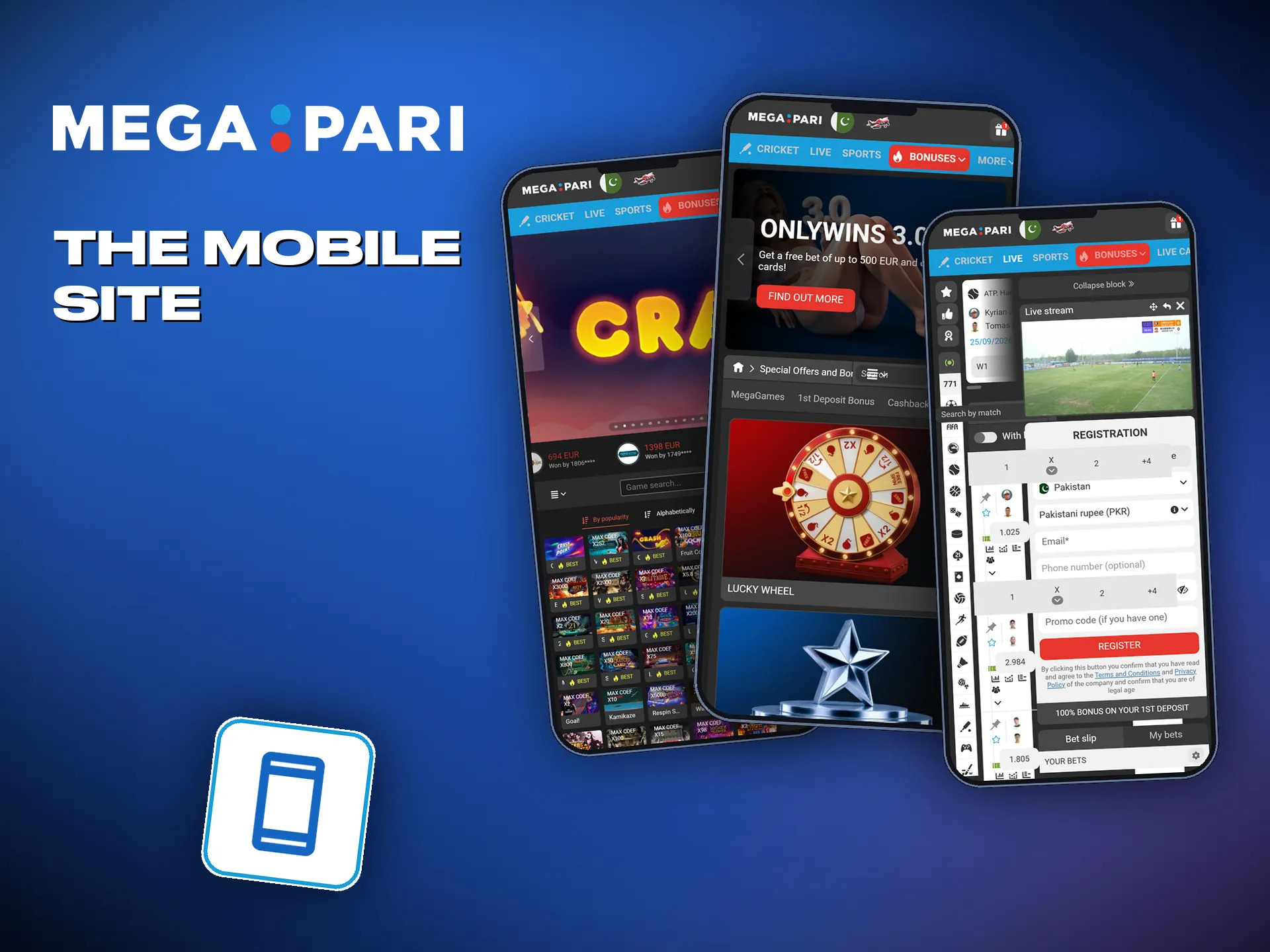 The mobile site behaves the same on iPhone and on Android