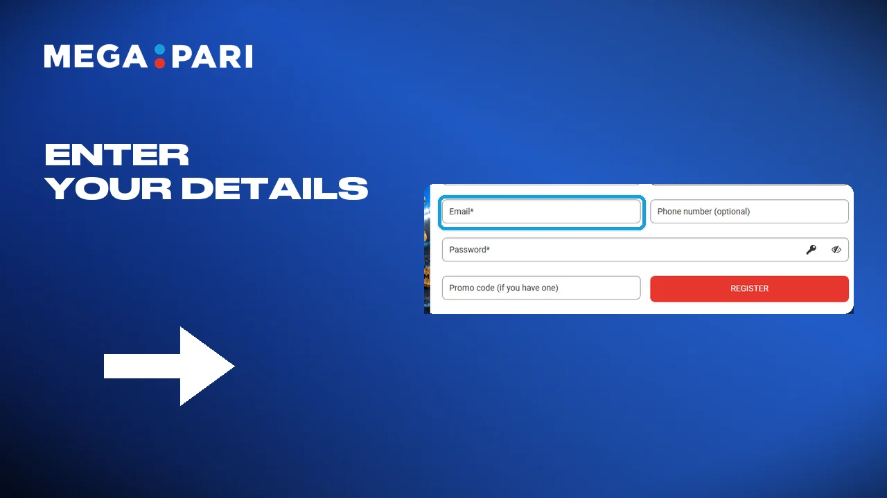 Enter an email or a number and set a password