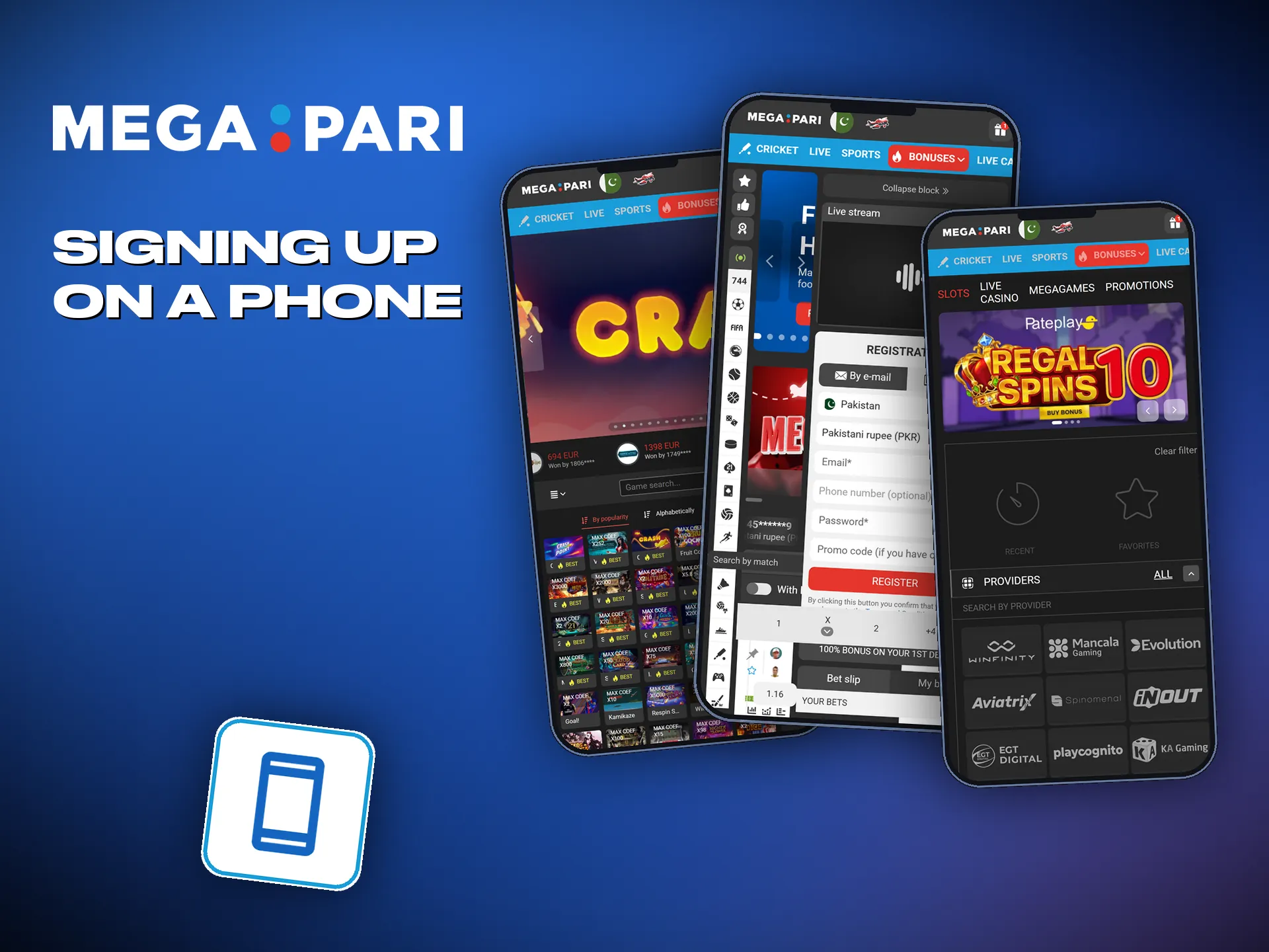 The app installs in seconds and sign-up follows